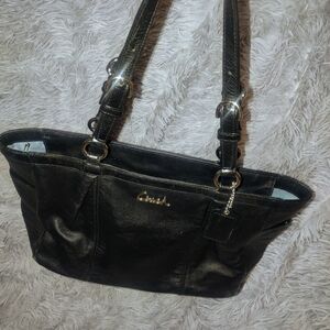 Coach black leather handbag